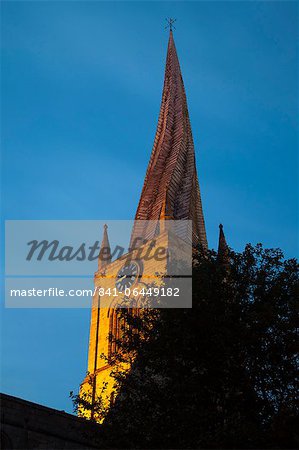 The Crooked Spire at the Parish Church of St. Mary and All Saints, Chesterfield, Derbyshire, England, United Kingdom, Europe