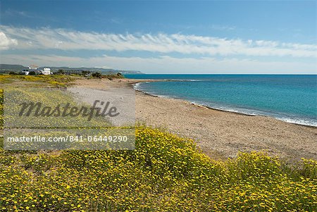 Secluded beach in spring, near Paphos, Cyprus, Mediterranean, Europe