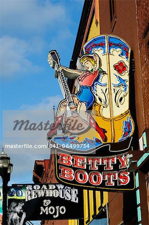 Betty Boots women's boot shop in Honky Tonk, Nashville, Tennessee, United States of America, North America