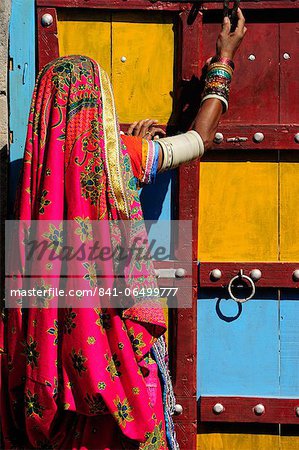 Gujjar women wear colourful dress as part of their daily life, Gujarat, India, Asia