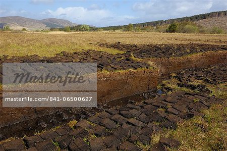 Peat cutting, Isle of Skye, Inner Hebrides, Scotland, United Kingdom, Europe