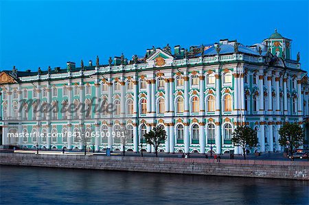 The Winter Palace in evening light, UNESCO World Heritage Site, St. Petersburg, Russia, Europe