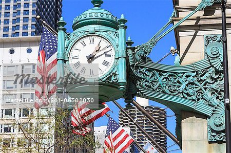 Marshall Field Building Clock, Chicago, Illinois, United States of America, North America