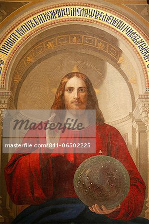 Painting of Jesus, The Iconostasis, St. Issac's Cathedral, St. Petersburg, Russia, Europe