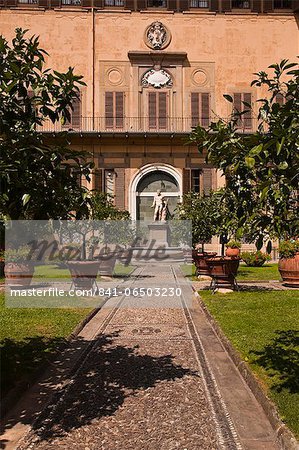 The outdoor courtyard of Palazzo Medici Riccardi, Florence, Tuscany, Italy, Europe