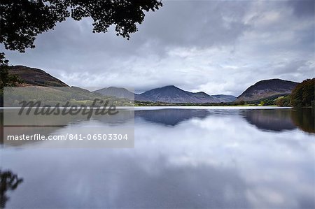 A cold evening over Loweswater in the Lake District National Park, Cumbria, England, United Kingdom, Europe