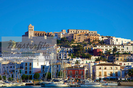 Dalt Vila and Harbour, Ibiza Old Town, UNESCO World Heritage Site, Ibiza, Balearic Islands, Spain, Europe
