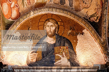 Mosaic of the Christ as The Land of the Living in the Esonarthex, Church of the Holy Saviour in Chora (Kariye Camii), Istanbul, Turkey, Europe