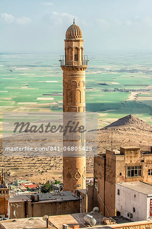 Sehidiye mosque minaret, Mardin, Anatolia, Eastern Turkey, Asia Minor, Eurasia