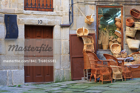 Baskets for sale in the Historic Centre, Vigo, Galicia, Spain, Europe