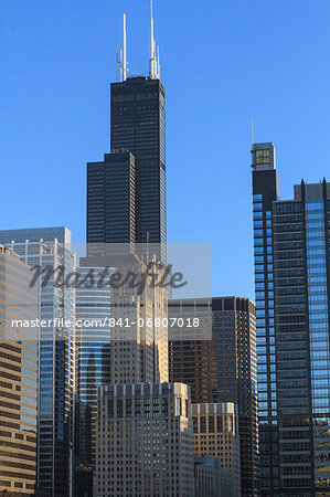 Skyscrapers including Willis Tower, formerly Sears Tower, Chicago, Illinois, United States of America, North America