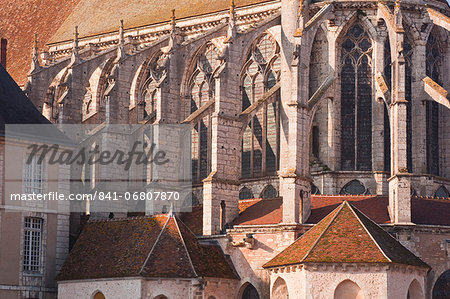 Flying butresses on the church abbey of Saint Pierre in Chartres, Eure-et-Loir, Centre, France, Europe