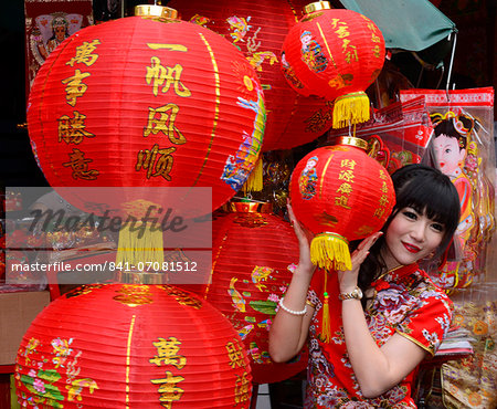 Girl in Chinese costume, Chinatown, Bangkok, Thailand, Southeast Asia, Asia
