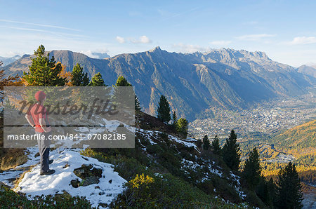 Autumn colours in the Chamonix Valley, Chamonix, Haute-Savoie, French Alps, France, Europe