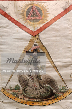 Masonic apron, Grande Loge de France, Paris, France, Europe