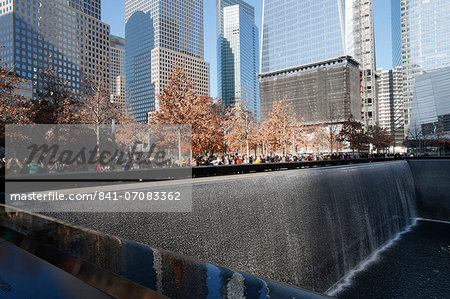 Ground Zero, the National 9/11 Memorial at the site of the World Trade Center in Lower Manhattan, New York, United States of America, North America