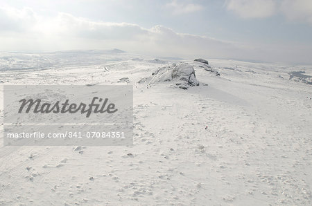 Aerial view over Hay Tor, Dartmoor National Park, Devon, England, United Kingdom, Europe