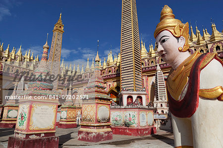 Thanboddhay Paya (pagoda) decorated with mini Buddha images and gilt mini-stupas, near Monywa, Monywa Region, Myanmar (Burma), Asia Thanboddhay Paya (pagoda) decorated with mini Buddha images and gilt mini-stupas, near Monywa, Monywa Region, Myanmar (Burma), Asia