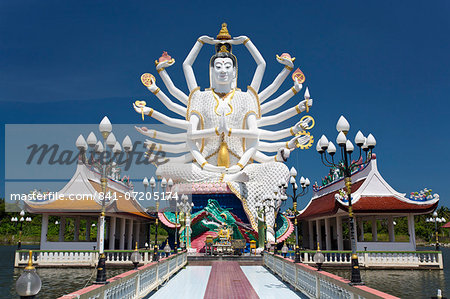 Giant Buddhist statue at Wat Plai Laem, Koh Samui, Thailand, Southeast Asia, Asia
