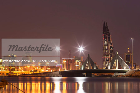 Manama at night, Bahrain, Middle East