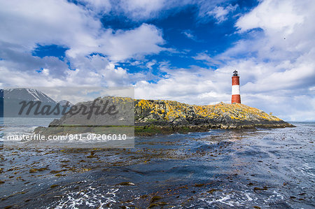 Lighthouse on an Island in the Beagle Channel, Ushuaia, Tierra del Fuego, Argentina, South America