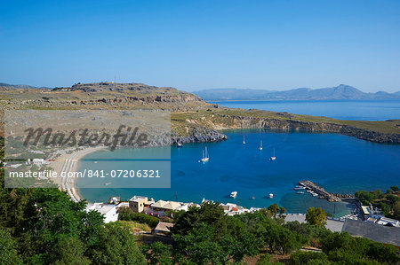 Lindos Beach, Lindos, Rhodes, Dodecanese, Greek Islands, Greece, Europe