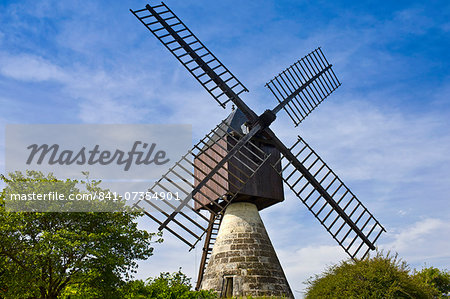 Windmill, moulin a vent, at La Herpiniere near Saumur, Loire Valley, France