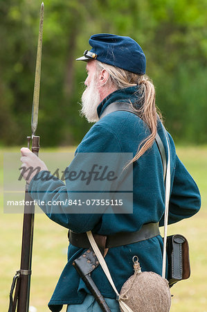 Union soldier at the Thunder on the Roanoke Civil War reenactment in Plymouth, North Carolina, United States of America, North America