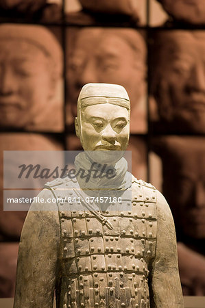 Terracotta warrior on display in the Shaanxi History Museum, Xian, China