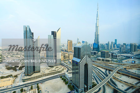 Burj Khalifa and city skyline, Downtown, Dubai, United Arab Emirates, Middle East