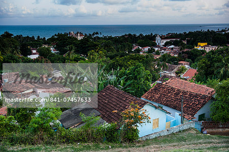 View over the colonial town of Olinda, UNESCO World Heritage Site, with Recife in the background, Pernambuco, Brazil, South America