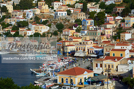 Gialos harbour, Symi, Dodecanese, Greek Islands, Greece, Europe