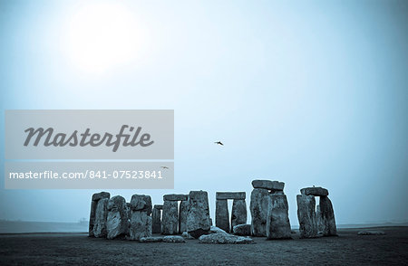 The famous stone circle at Stonehenge, England