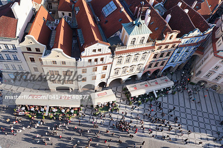 Rooftops, Old Town Square (Staromestske namesti), Prague, Bohemia, Czech Republic, Europe