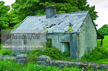 Derelict old period cottage in need of renovation near The Burren at Kilfenora, County Clare, West of Ireland