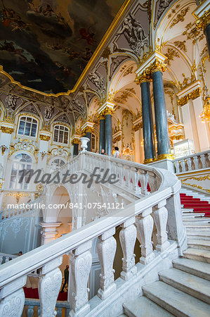 Jordan main staircase in the Hermitage (Winter Palace), UNESCO World Heritage Site, St. Petersburg, Russia, Europe
