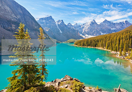 Moraine Lake in the Valley of the Ten Peaks, Banff National Park, UNESCO World Heritage Site, Alberta, Canadian Rockies, Canada, North America Moraine Lake in the Valley of the Ten Peaks, Banff National Park, UNESCO World Heritage Site, Alberta, Canadian Rockies, Canada, North America