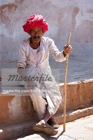 Man wearing traditional indian clothing Stock Photo by