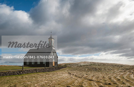 Hvalneskirkja stone church in Hvalnes, Reykjanes Peninsula, Iceland, Polar Regions