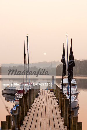 Pier on Derwent Water, Lake District National Park, Cumbria, England, United Kingdom, Europe