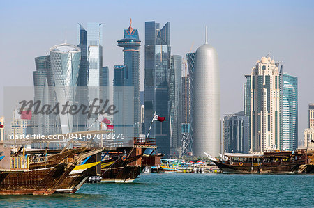 New skyline of the West Bay central financial district of Doha, Qatar, Middle East