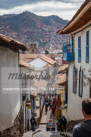 Street scene in San Blas neighbourhood, Cuzco, UNESCO World Heritage Site, Peru, South America