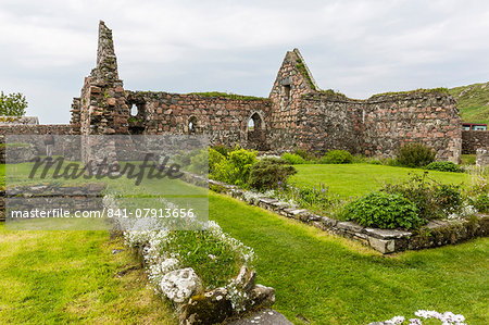 The abandoned ruins of the old nunnery on Iona Island, western Outer Hebrides, Scotland, United Kingdom, Europe