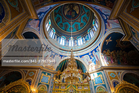 The ostentatious interior of the Nativitiy Cathedral, Chisinau, Moldova, Europe