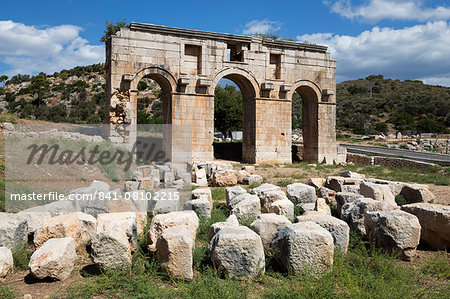 Arch of Mettius Modestus, Patara, near Kalkan, Lycia, Antalya Province, Mediterranean Coast, Southwest Turkey, Anatolia, Turkey, Asia Minor, Eurasia