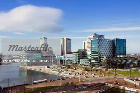 MediaCityUK, the BBC headquarters on the banks of the Manchester Ship Canal in Salford and Trafford, Greater Manchester, England, United Kingdom, Europe