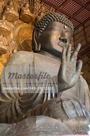 Daibutsu (Great Buddha) (Vairocana) inside the Daibutsu-den Hall of the Buddhist Temple of Todai-ji, Nara, UNESCO World Heritage Site, Kansai, Japan, Asia