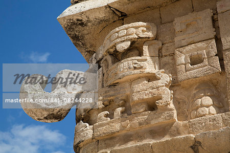 Chac Rain God mask, The Church (La Iglesia), Chichen Itza, UNESCO World Heritage Site, Yucatan, Mexico, North America