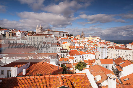 Sao Vicente de Fora Church and the Alfama district in Lisbon, Portugal, Europe