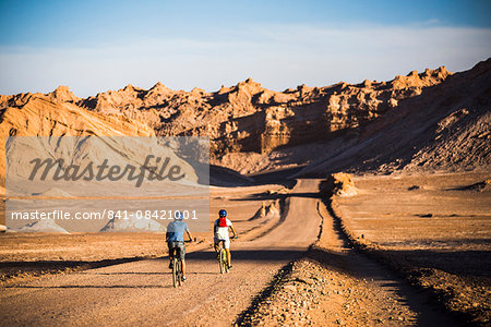 Cycling in Moon Valley (Valle de la Luna), Atacama Desert, North Chile, Chile, South America